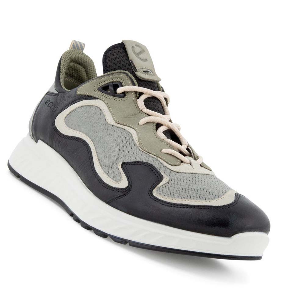 Men's Ecco St.1 Laced Sneakers Grey / Black | Canada 647HAP